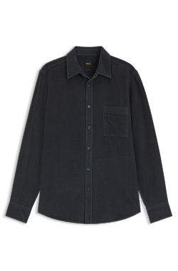 Camicia regular fit in velluto a coste di cotone