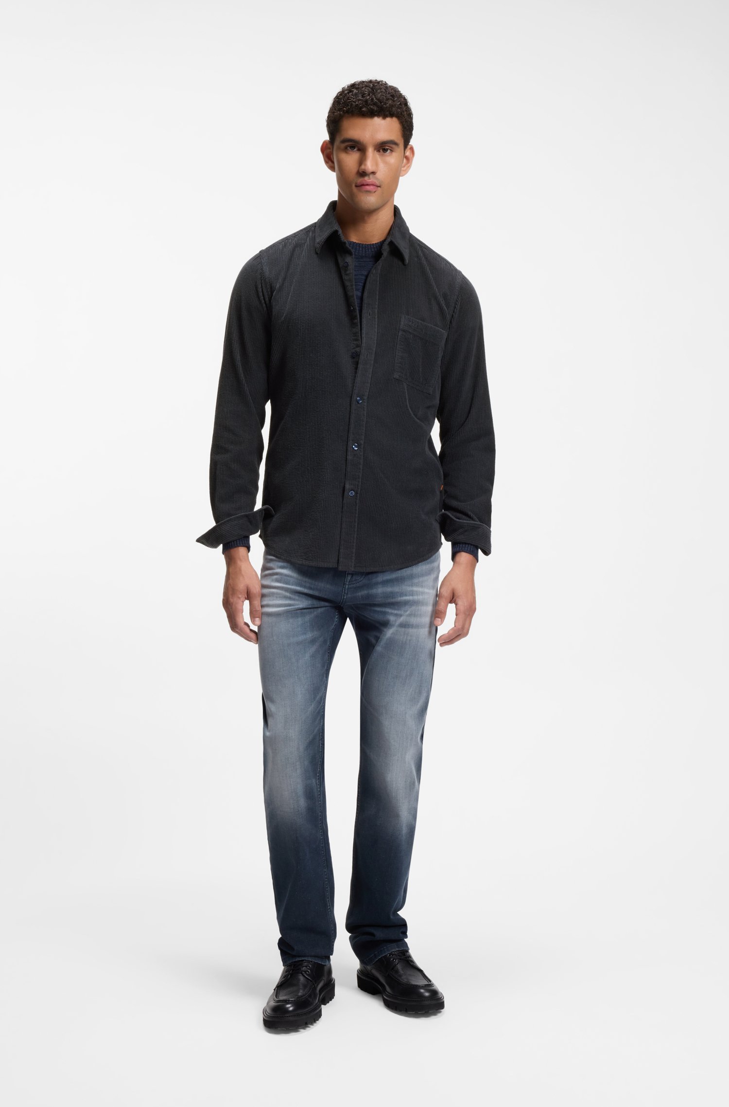 Boss Relegant Skjorta Corduroy herr – bild 3