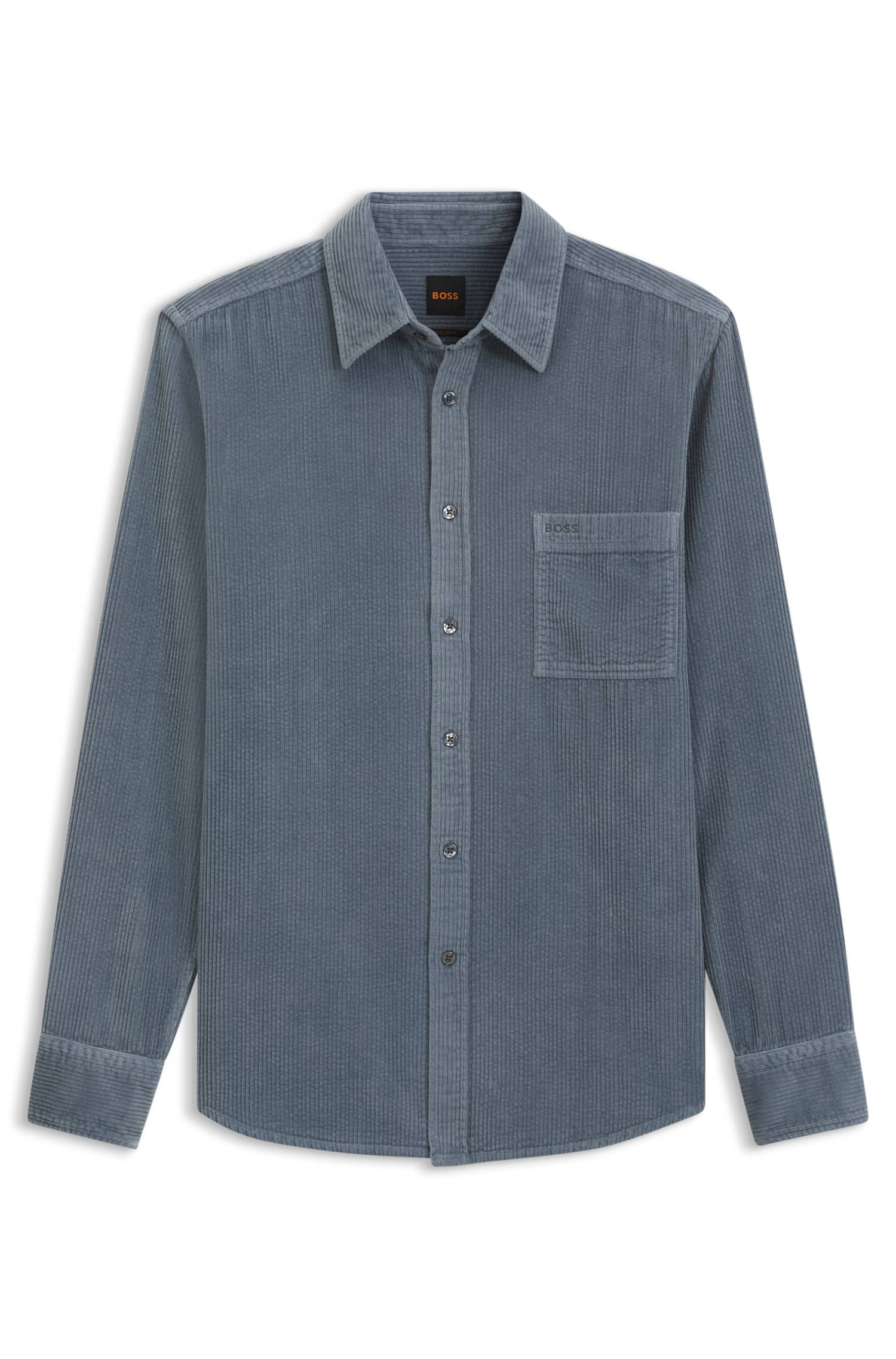 Boss Regular-fit shirt in cotton corduroy skjortor & blusar herr – bild 4