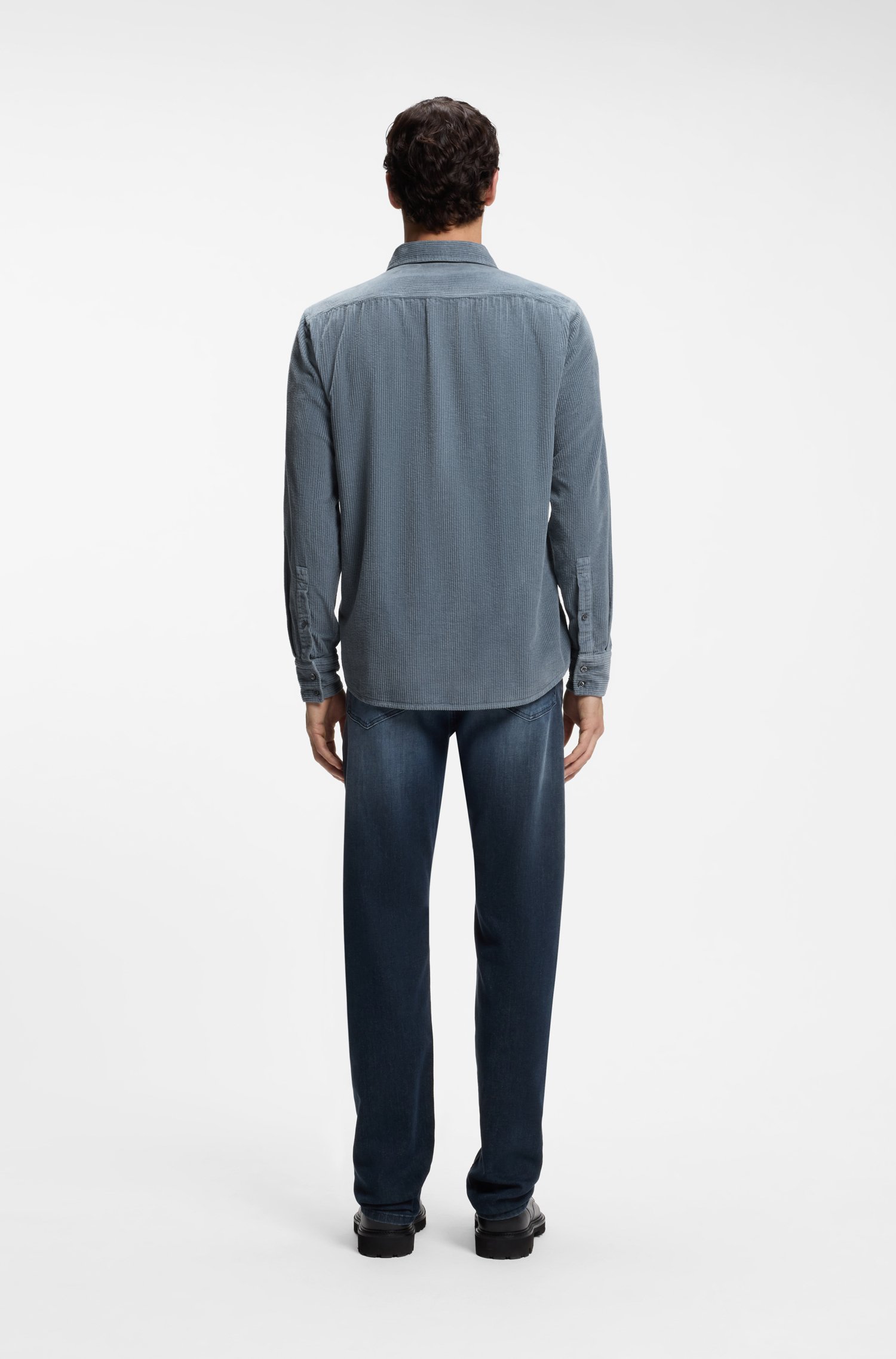 Boss Regular-fit shirt in cotton corduroy skjortor & blusar herr – bild 3