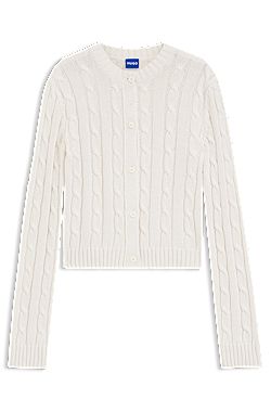 Cable-knit cardigan with buttoned closure