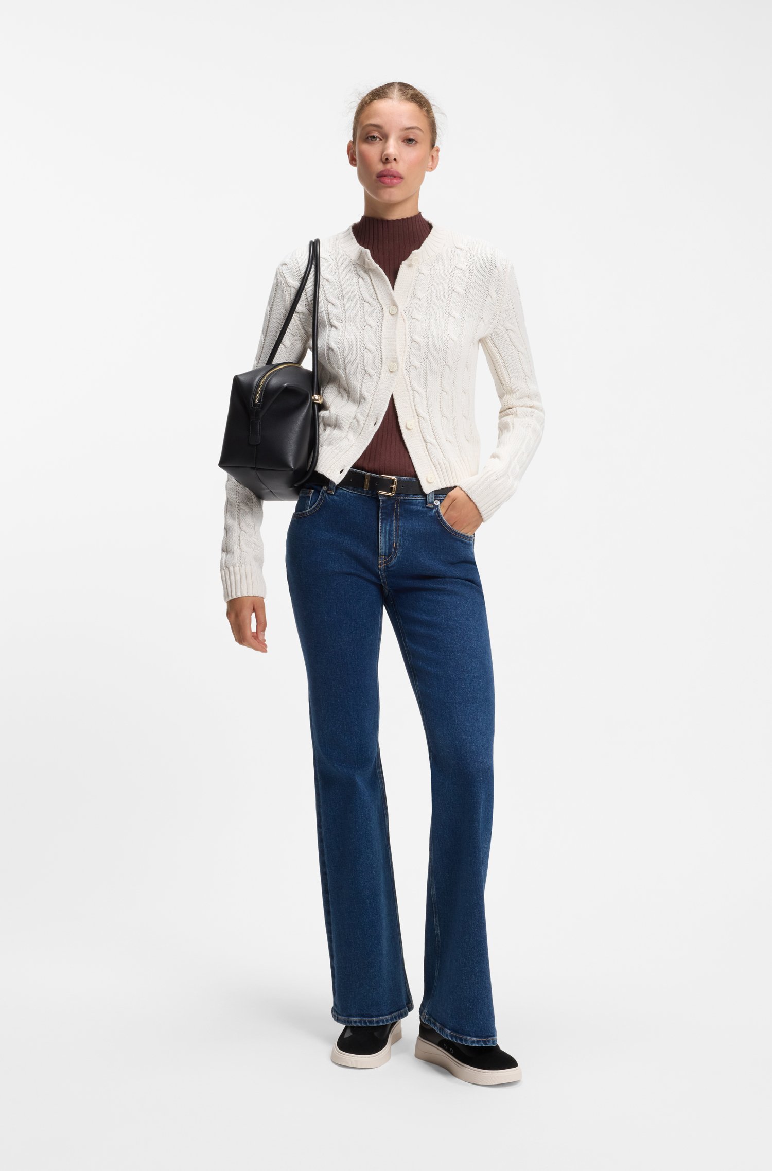 Hugo Cable-knit cardigan with buttoned closure dam – bild 2