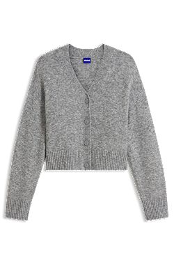 Oversized-fit cardigan with embroidered logo
