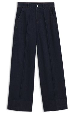 Wide-leg jeans in indigo denim
