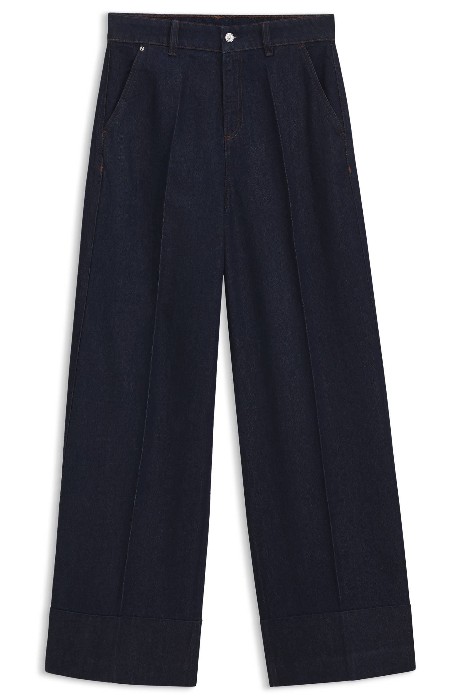 Boss Wide-leg jeans in indigo denim dam – bild 4