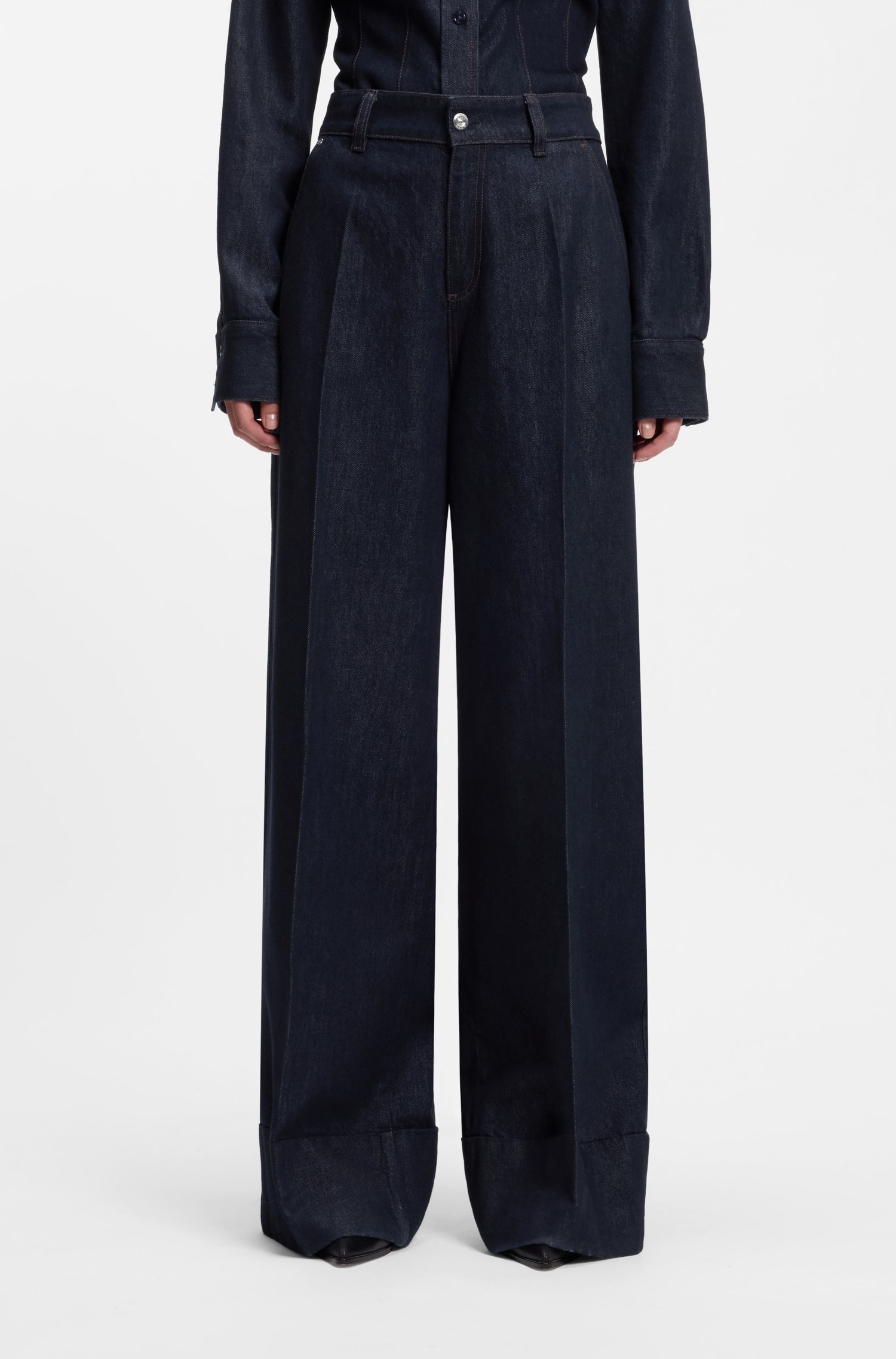 Boss Wide-leg jeans in indigo denim dam