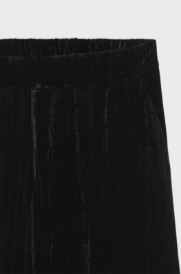 Relaxed-fit trousers in velvet, Black