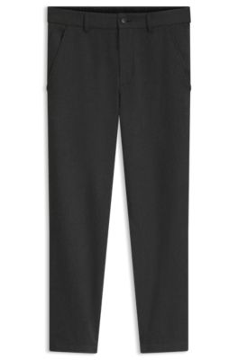 Tapered-fit trousers in flannel, Dark Grey