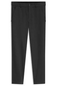 Tapered-fit trousers in flannel, Dark Grey