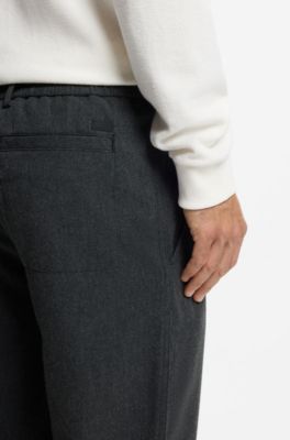 Tapered-fit trousers in flannel, Dark Grey