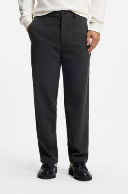 Tapered-fit trousers in flannel, Dark Grey