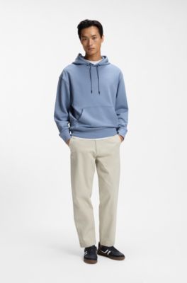 Tapered-fit trousers in stretch-cotton moleskin, Light Beige