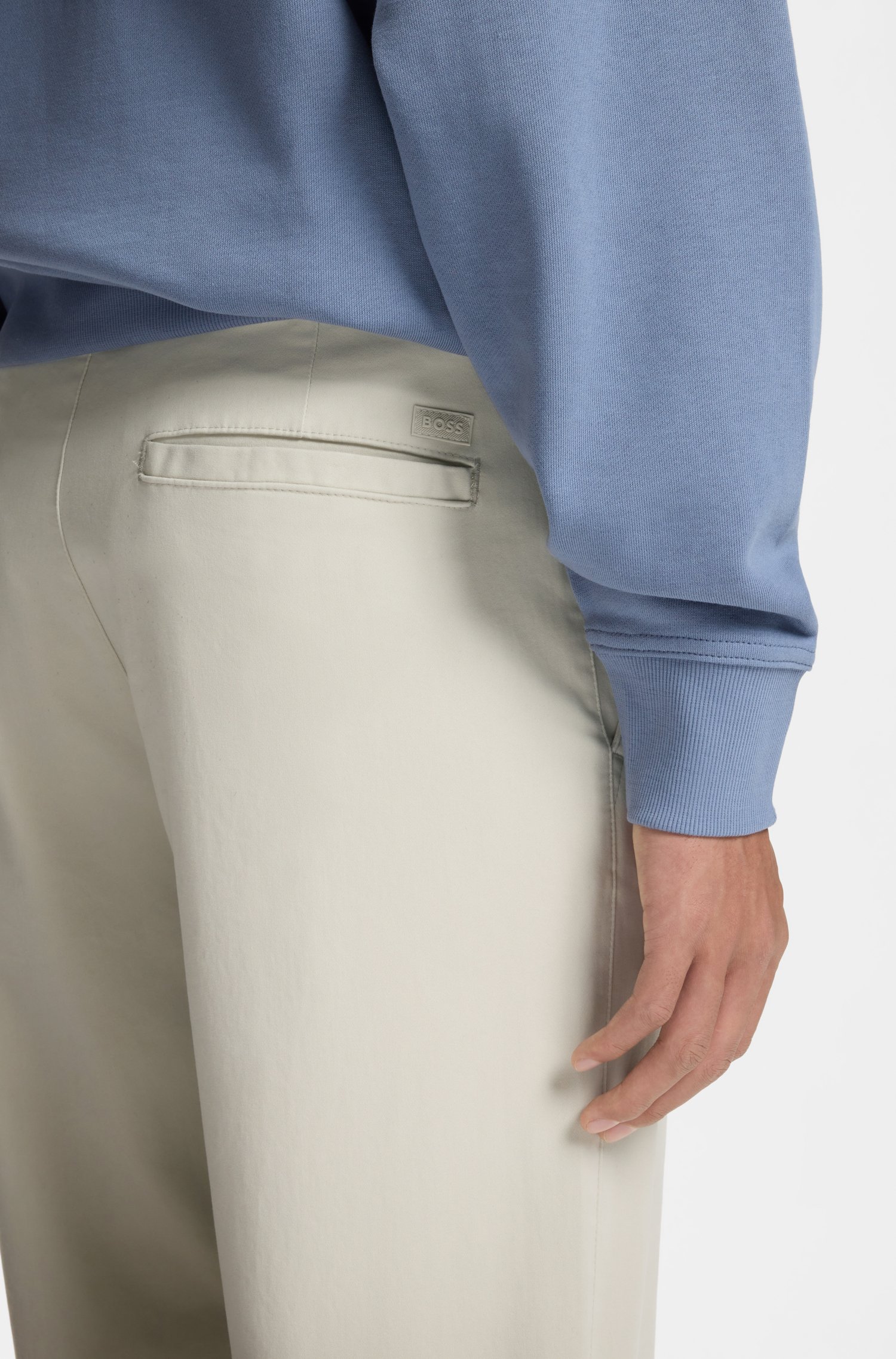 Boss Tapered-fit trousers in stretch-cotton moleskin byxor herr – bild 3
