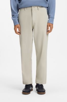 Pantalon Tapered en moleskine de coton stretch, Beige clair