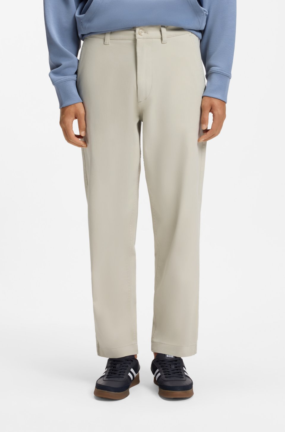 Tapered-fit trousers in stretch-cotton moleskin