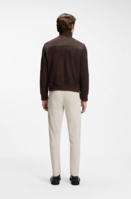Boss Suede jacket with knitted sleeves skinnjackor herr – bild 2