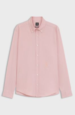 BOSS Selected by Shohei Ohtani shirt in Oxford cotton, light pink