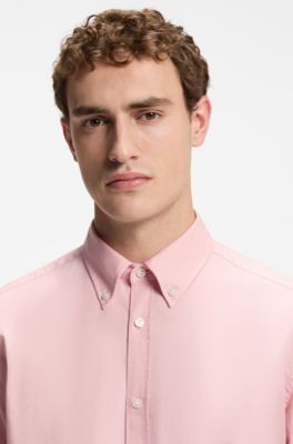 BOSS Selected by Shohei Ohtani shirt in Oxford cotton, light pink