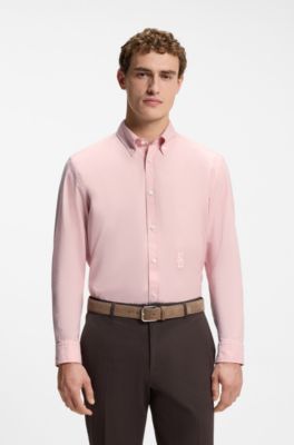 BOSS Selected by Shohei Ohtani shirt in Oxford cotton, light pink
