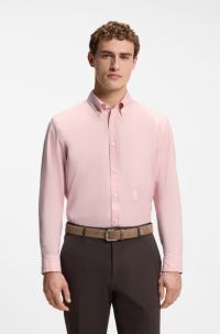 BOSS Selected by Shohei Ohtani shirt in Oxford cotton, light pink