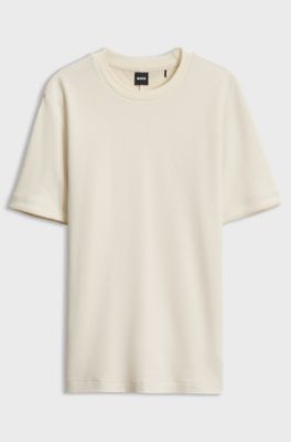 T-Shirt aus Baumwoll-Woll-Mix, Natur