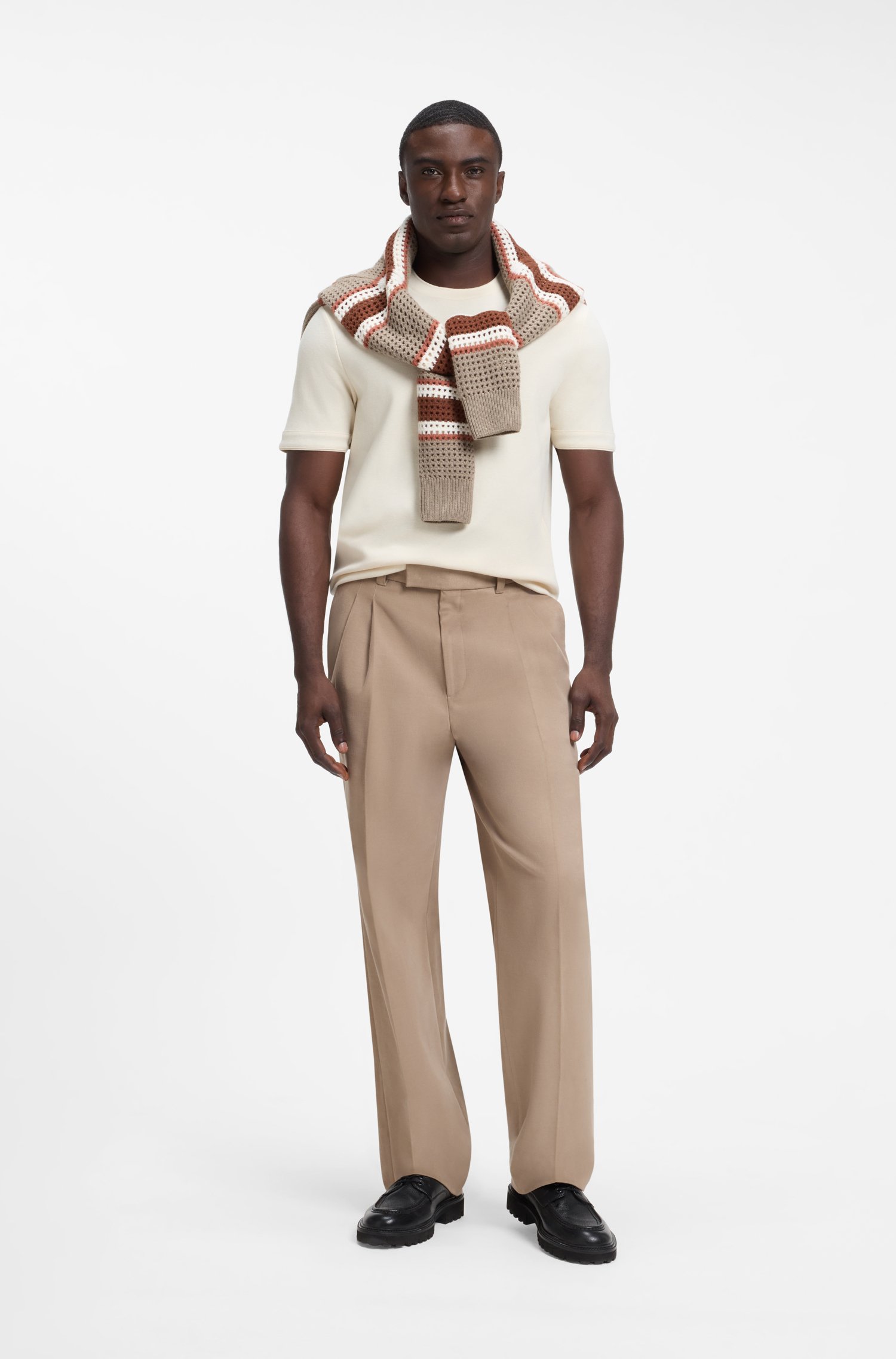 Boss T-shirt crafted in a cotton-wool blend herr – bild 2
