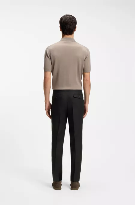 Tapered-fit trousers in linen