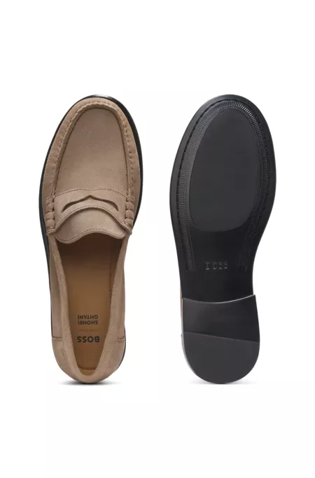 BOSS SELECTED BY SHOHEI OHTANI Loafer aus Veloursleder