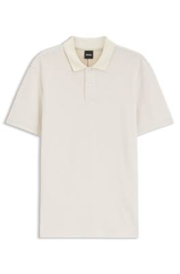 Boss Polo shirt crafted from cotton and wool pikéer herr – bild 4