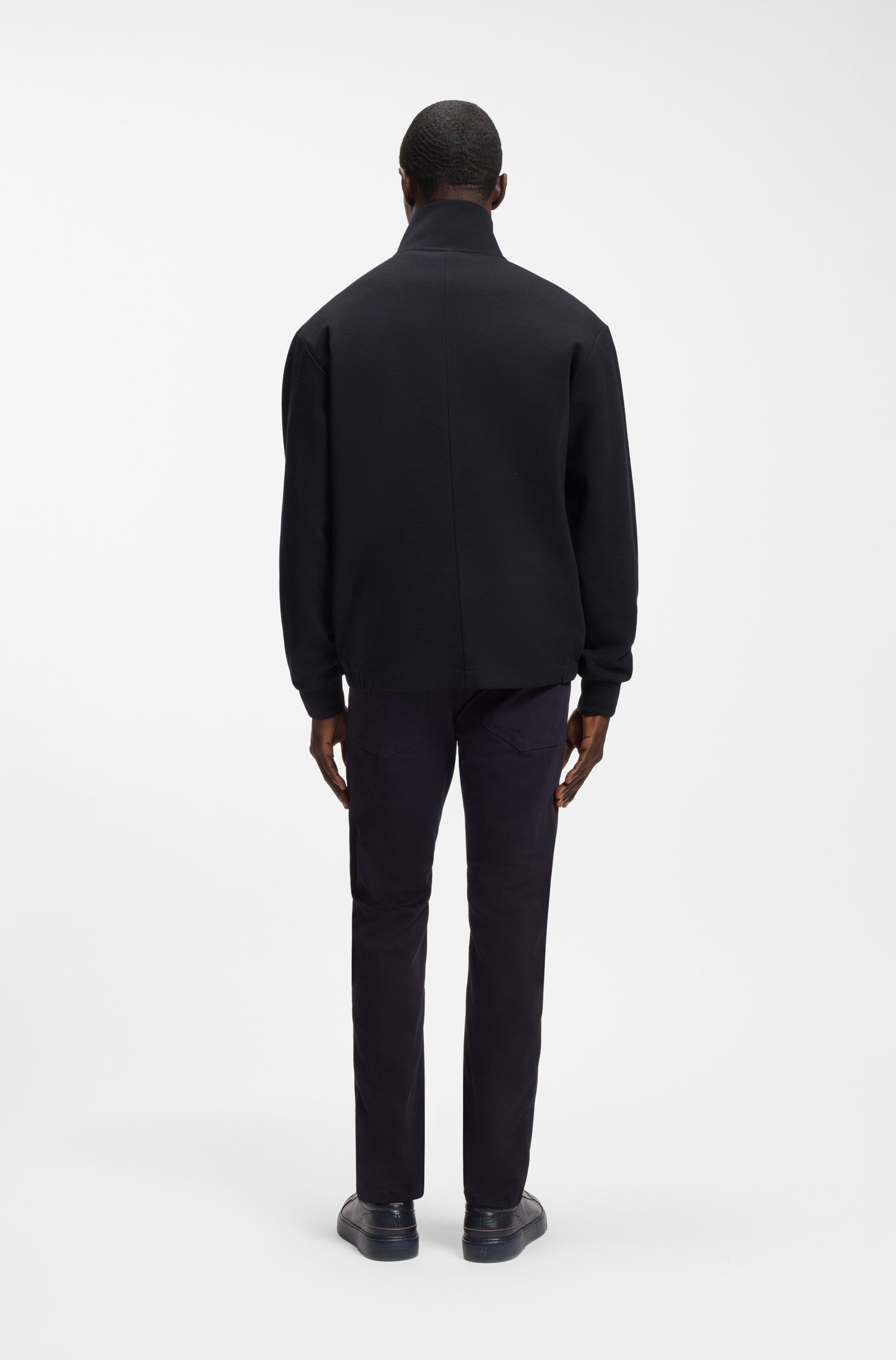 Boss Cotton and wool-blend zip-up sweatshirt herr – bild 3