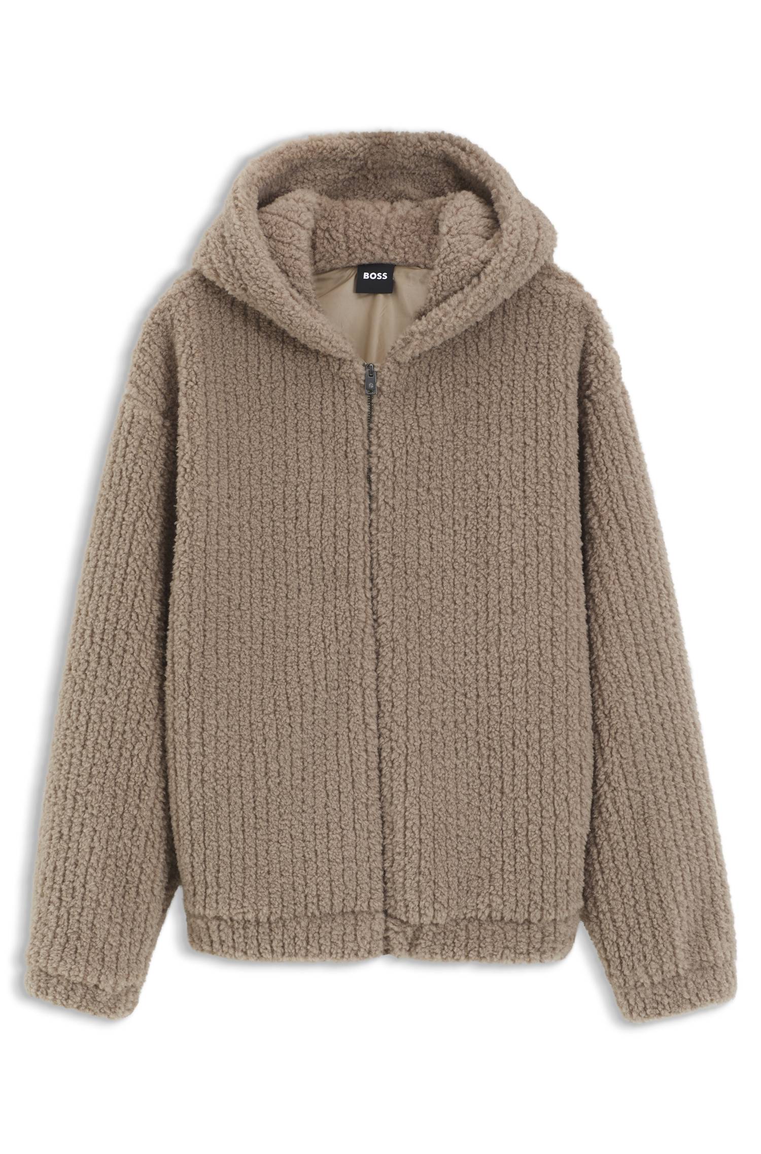 Boss Zip-up hoodie crafted in teddy fabric herr – bild 4
