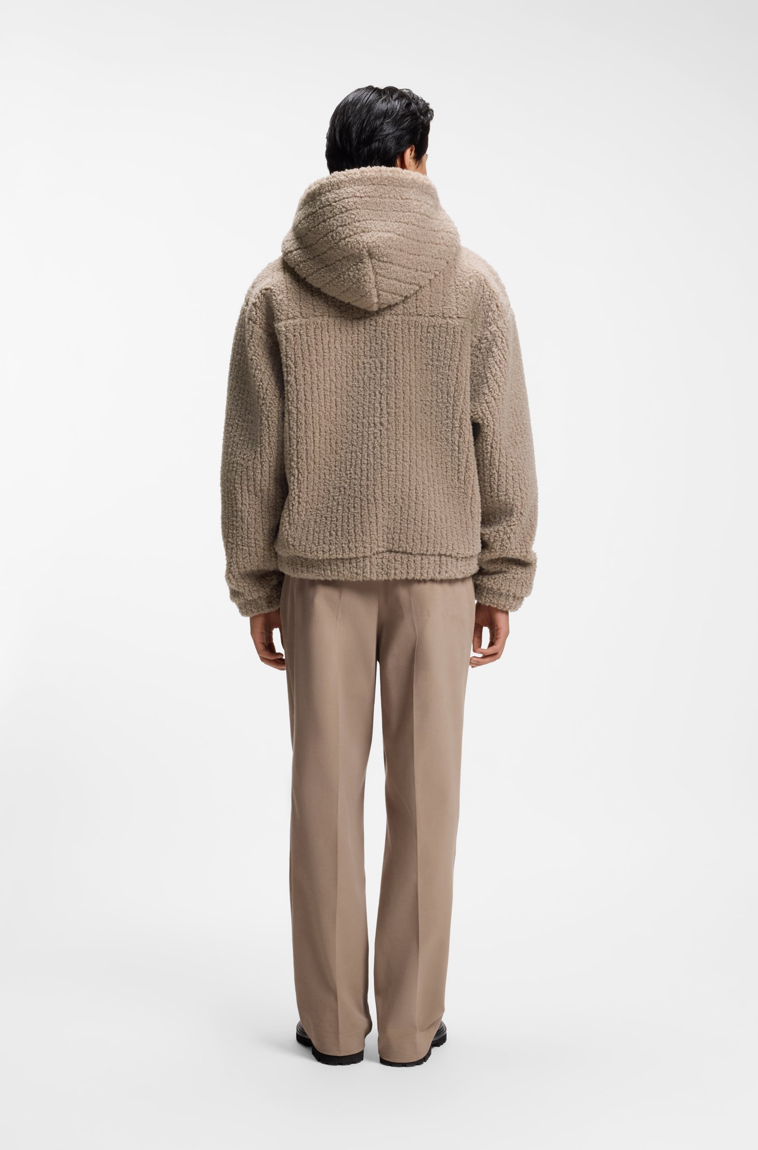 Boss Zip-up hoodie crafted in teddy fabric herr – bild 3