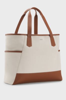 BOSS Selected by Shohei Ohtani 캔버스 토트 백 , 라이트 그레이