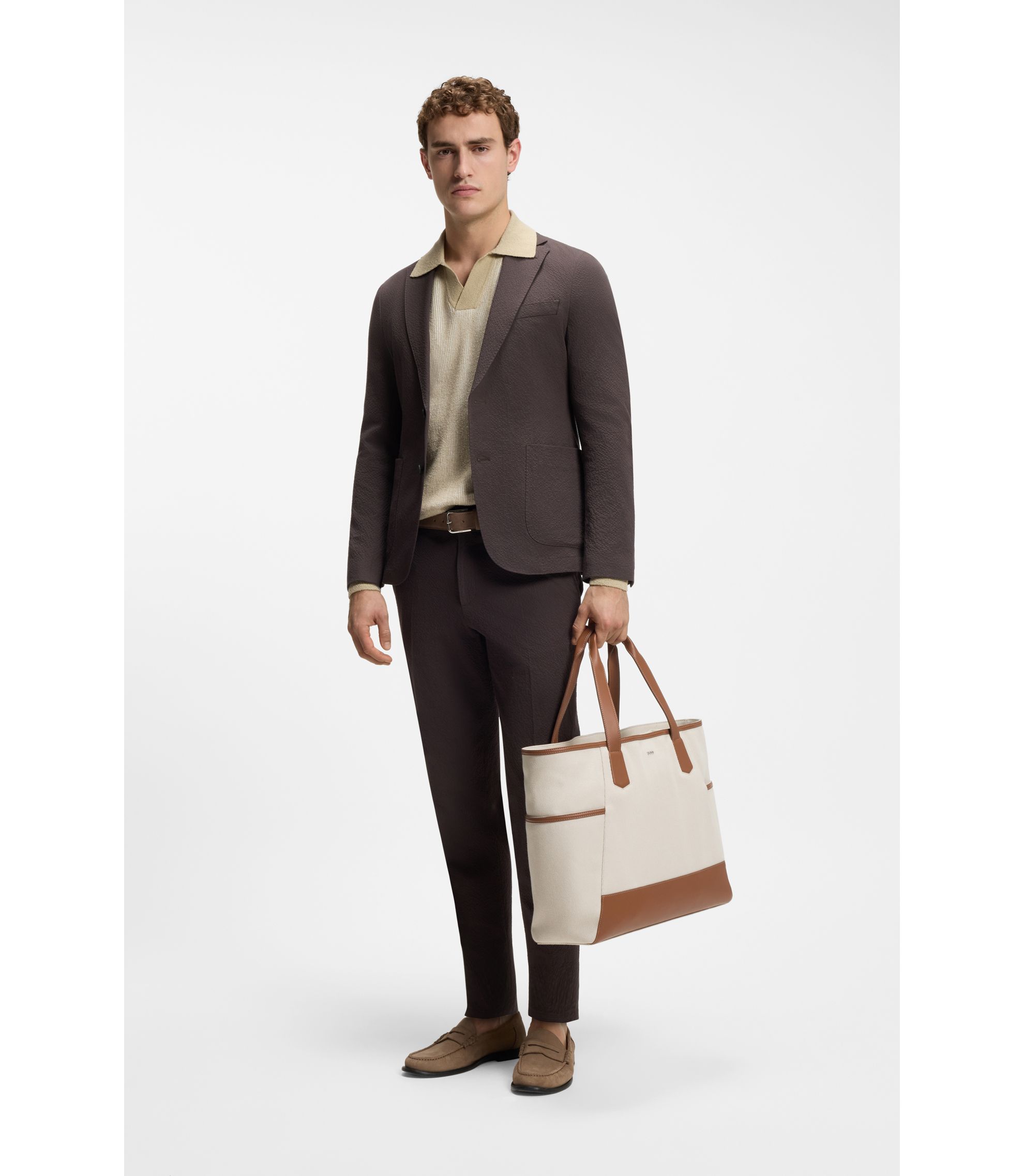BOSS - BOSS Selected by Shohei Ohtani canvas tote bag - Light Grey