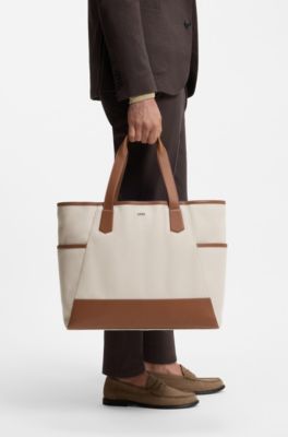 BOSS Selected by Shohei Ohtani canvas tote bag , Light Grey