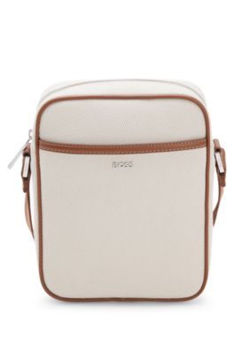 BOSS SELECTED BY SHOHEI OHTANI Reporter-Tasche aus Canvas, Hellgrau