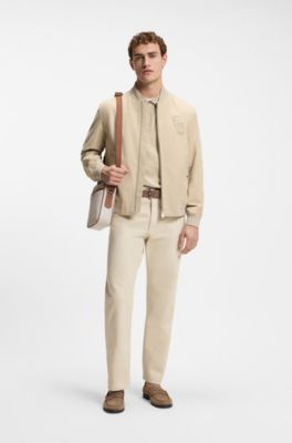 BOSS SELECTED BY SHOHEI OHTANI Reporter-Tasche aus Canvas, Hellgrau