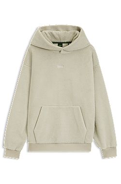 Teddy-fleece hoodie with embroidered logo