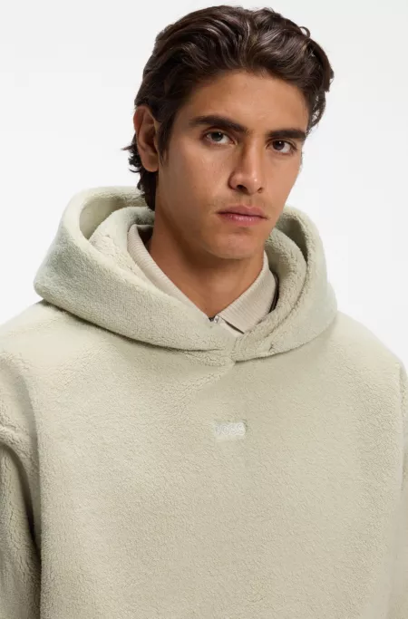 Sweat à capuche en peluche avec logo brodé
