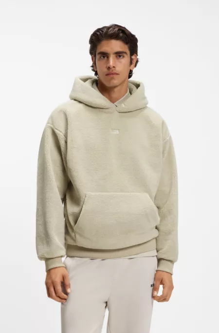 Sweat à capuche en peluche avec logo brodé