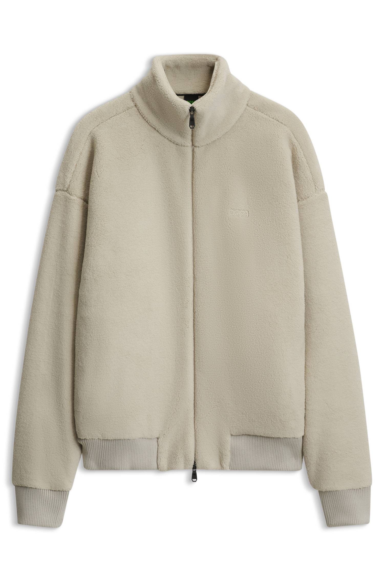 Boss Logo-embroidered zip-up sweatshirt in teddy fleece herr – bild 4