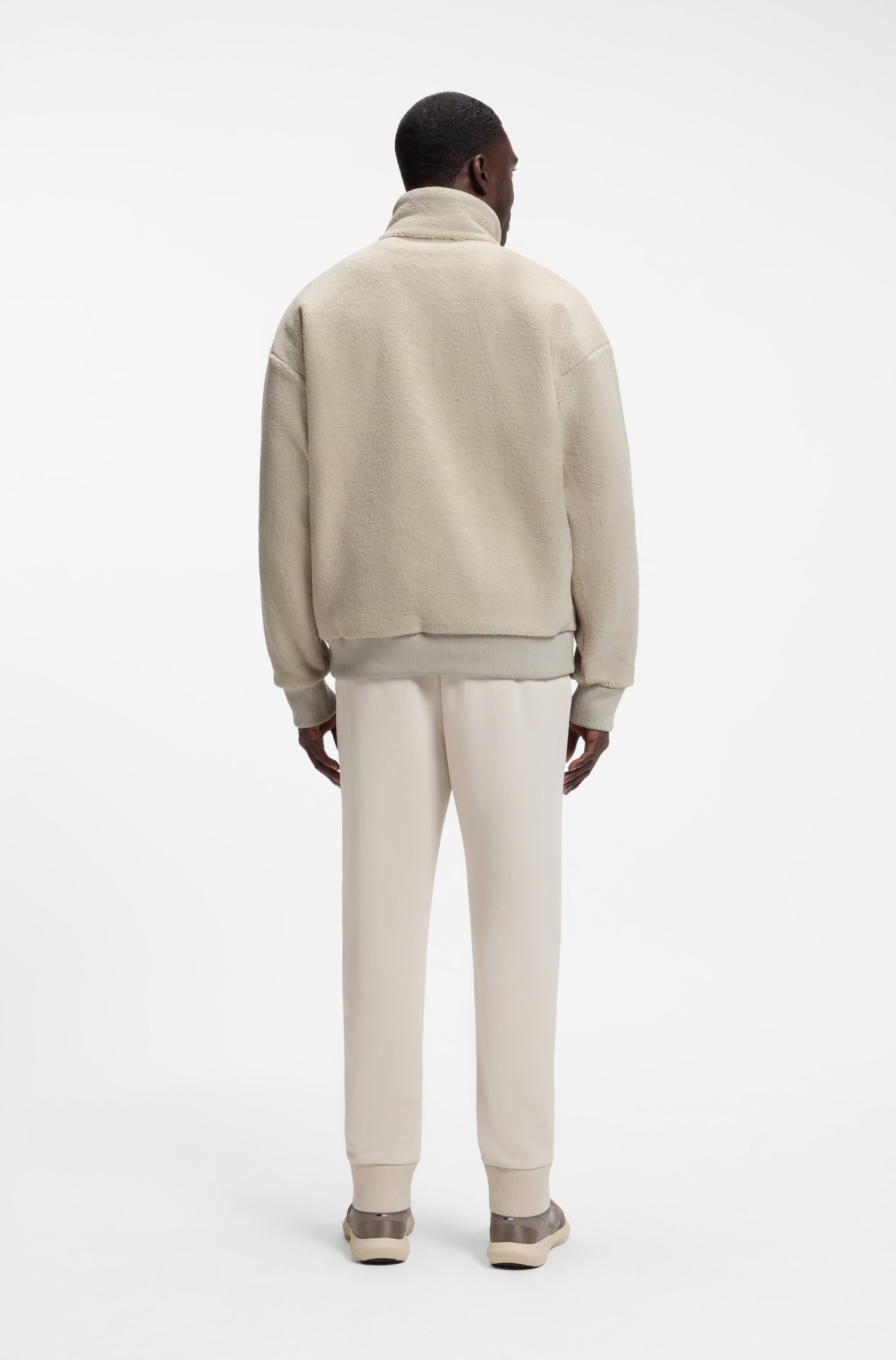Boss Logo-embroidered zip-up sweatshirt in teddy fleece herr – bild 3