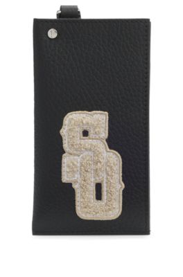 BOSS SELECTED BY SHOHEI OHTANI Kartenetuis aus Leder, Schwarz