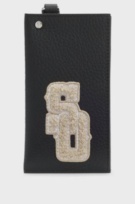 BOSS SELECTED BY SHOHEI OHTANI leather card holder, Black