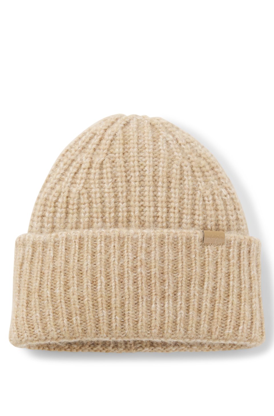 Chunky ribbed-knit beanie hat with wool and alpaca