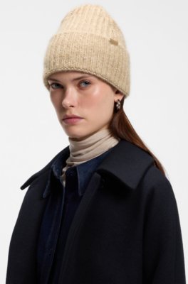 Boss Chunky ribbed-knit beanie hat with wool and alpaca mössor dam – bild 2