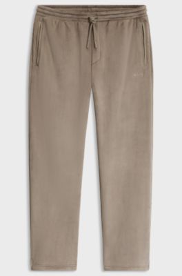 Relaxed-fit tracksuit bottoms in stretch corduroy, Light Brown