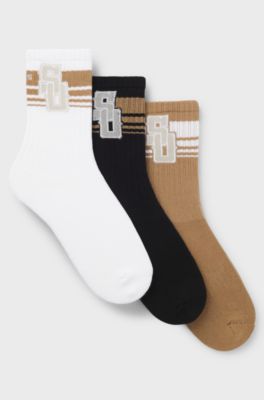 BOSS Selected by Shohei Ohtani confezione da tre calze, Nero / Bianco / Beige