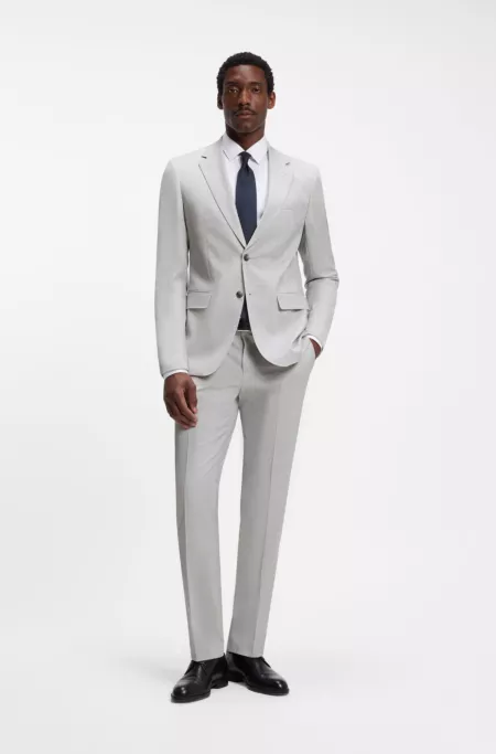Two-piece slim-fit suit in virgin wool