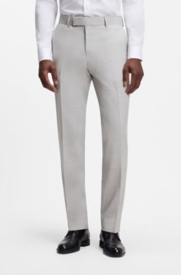 Two-piece slim-fit suit in virgin wool, Light Grey